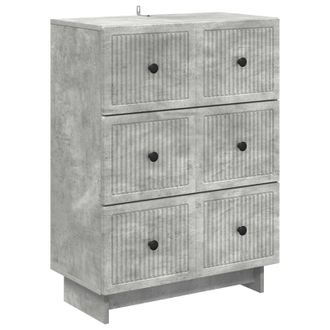 vidaXL Cajonera 66 X 34,5 X 90 Cm Madera De Ingenier&iacute;a Gris Hormig&oacute;n Vidaxl