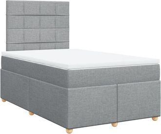 vidaXL Vidaxl - Cama Box Spring Con Colch&oacute;n Tela Gris Claro 120x200 Cm