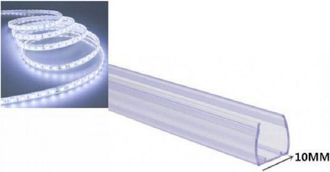Trade Shop Trade Shop - 1mt Plastic Profile Sin Coperture For Strip Led Strisce Da 10mm Ps-10mm