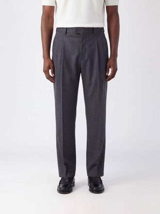 Paolo Pecora Slim Fit Mid-Rise Cotton Tailored Trousers