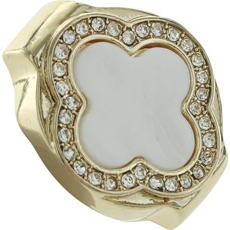 Olivia Welles Clover Ring in Gold /White /Clear at Nordstrom Rack