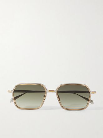 Jacques Marie Mage Occhiali Da Sole In Titanio Dorato E Argentato Con Montatura Quadrata Admiral - Argento