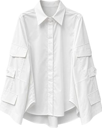 Meimeij Oversized Katoenen Shirt - Dames - Overhemden - Wit - XS - Katoen - Overhemden