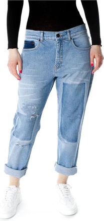 Munthe Cropped Boyfriend Jeans - Dames - Cropped Jeans - Blauw - XS - Jeans