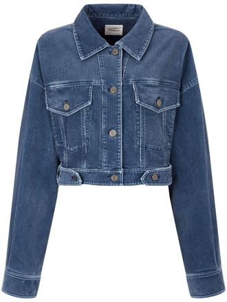 STUDIO TOMBOY corduroy cropped jacket - women - Polyurethane/Cotton - OS - Blue