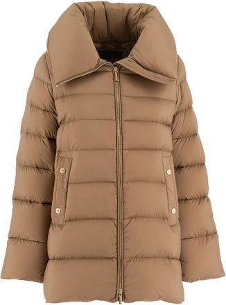 Moorer Moderne A-Lijn Donsjas - Dames - Winterjassen - Bruin - M - Jassen
