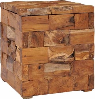vidaXL Taburete Con Almacenamiento Madera Maciza De Teca Vidaxl