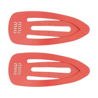 Miu Miu Metal Hair Clips - Dames - Accessoires - Rood - Maat: ONE Size
