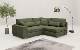 Mr. Couch Ecksofa »Hilla L-Form, bis 140 kg belastbar« mit Taschenfederkern, wahlweise mit Bettfunktion