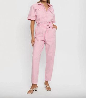 Kivari Grace Denim Boilersuit In Pink