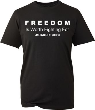 Generic A True Patriot T-Shirt, Political Activist Charlie Tribute Kirk Freedom Voice Free Speech Republican Supporter Shirt, Worth Fighting for Gift Unisex T