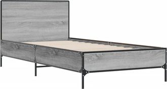 vidaXL Estructura cama madera ingeniería metal gris Sonoma 75x190 cm Vidaxl