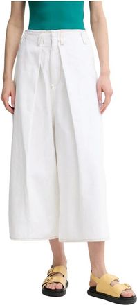 Sunnei Wijde Jeans - Dames - Vrijetijds broeken - Wit - XS - Katoen - Broeken