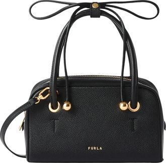 Furla Poppy Mini Pebbled Bow Shoulder Bag
