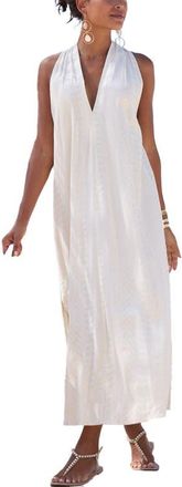Lascana Metallic Column Maxi Dress in Ivory Gold at Nordstrom, Size 10