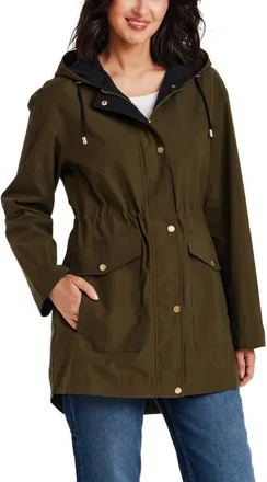 Gallery Water Resistant Rain Coat in Olive at Nordstrom, Size X-Large