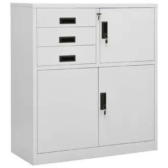vidaXL Armadio Per Ufficio Grigio Chiaro 90x40x102 Cm In Acciaio - Vidaxl