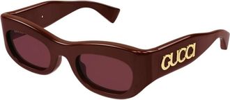 Gucci Chunky Cat-eye Zonnebril - Dames - Zonnebrillen - Rood - 51 MM - Accessoires