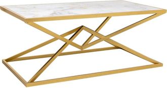 Wanderlust Deco Wanderlust Deco - Mesa de centro Rectangular de metal dorado 110x60x45