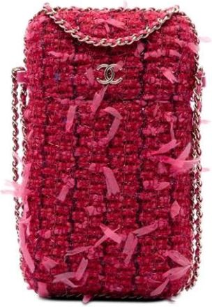 Chanel Pre-owned Phone Holder - Dames - Vintage Mini Tas - Roze - ONE Size - Leer - Vintage