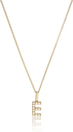 Lily & Roo Solid Gold Genuine Diamond Initial Letter Necklace