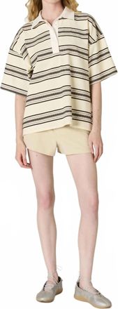 Nia Ronda Striped Top In Beige