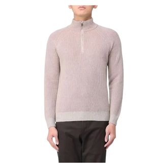 Zanone Cashmere Knitwear, male, Pink, Size: 2XL Slim fit cashmere high neck jumper