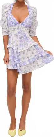 For Love & Lemons Rosalyn Mini Dress In Purple