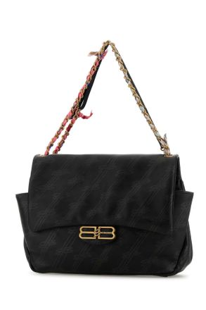 Balenciaga Womens Printed Leather Medium Darling Shoulder Bag Black Borse A Mano