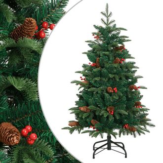 vidaXL Rbol De Navidad Artificial Con Pi&ntilde;as Y Bayas 120 Cm Vidaxl