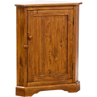 Biscottini International Angoliera Country in Legno massello di Tiglio Finitura Noce 50x50x92 cm