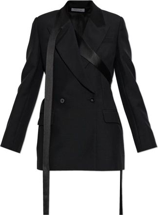 Alexander McQueen Jassen, Dames, Zwart, S, Wol, Wollen Double-Breasted Blazer