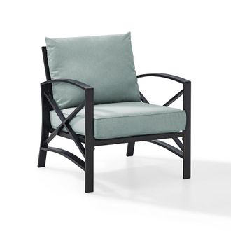 Crosley Furniture Kaplan Outdoor Metal Armchair Mist/Oil Rubbed Bronze