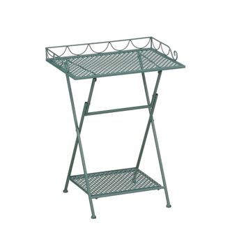 MiCa Decorations Mesa auxiliar exterior marseille verde h68xb38xl50cm