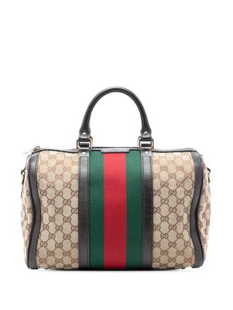 Gucci 2016-2025 Medium GG Canvas Web Joy Boston Bag satchel - women - Canvas/Leather - One Size - Brown