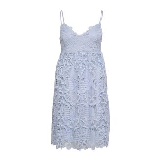 Vila Blue Lace Mini Dress Sleeveless V-Neck