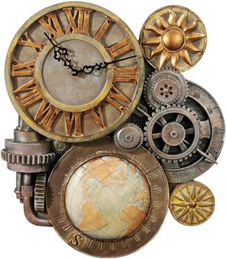 Design Toscano Design Toscano - Ingranaggi Steampunk Orologio a Parete Scultura, poliresina, a Colori, Media 43,25 cm