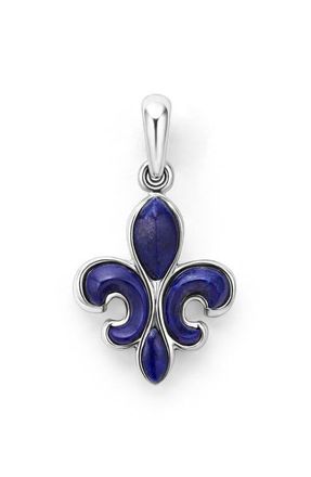 Lagos Mens Anthem Sterling Silver Lapis Lazuli Fleur-de-Lis Amulet at Nordstrom