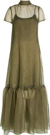 Staud Calluna Tiered Organza Gown - Light Green - S (UK8-10 / S)