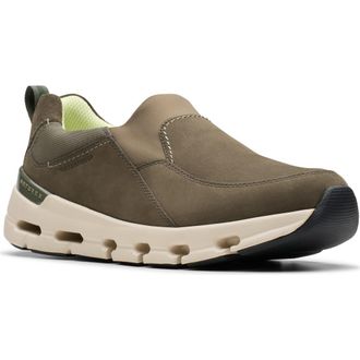 Clarks Naturex Waterproof Slip-On Sneaker in Mole Grey Nubuck at Nordstrom Rack, Size 8