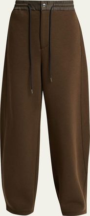 sacai Mens Sponge Barrel-Leg Sweatpants