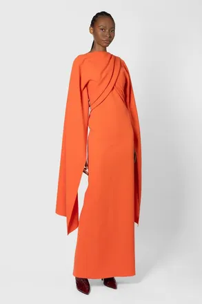 Roksanda Ilincic Iven Long Sleeved Maxi Dress in Venetian Red at Nordstrom, Size 10