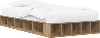 vidaXL Estructura De Cama Con Almacenamiento Roble Artisan 80 X 200 Cm Vidaxl