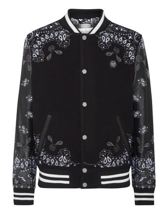 Philipp Plein Leren Bomber Paisley