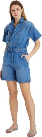 Federica Tosi Playsuits - Dames - Playsuits - Blauw - M - Katoen - Jumpsuits & Playsuits
