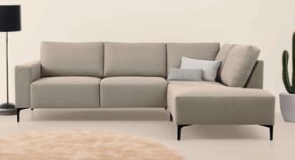 HOME AFFAIRE Ecksofa »Tournon, L-Form, Breite 256 cm, Webstoff, Chenille« Designsofa im nordischen Stil, Wellenunterfederung, Metallfüsse