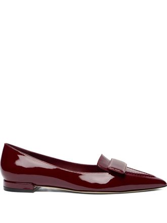 Stuart Weitzman Sovinnie pointed ballet flat - women - Patent Leather/Leather/Leather - 38,5 - Red