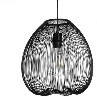 Oresteluchetta Lampadario in filo di acciaio nero opaco cm. &Oslash;.35 H.36