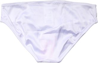 Dolce & Gabbana Womens White Silk Stretch Mid Waist Brief Panty Underwear Elastane Clothing