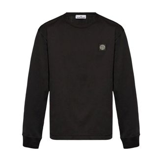 Stone Island Long Sleeve Tops, male, Black, Size: 2XL Black T-shirts and Polos
